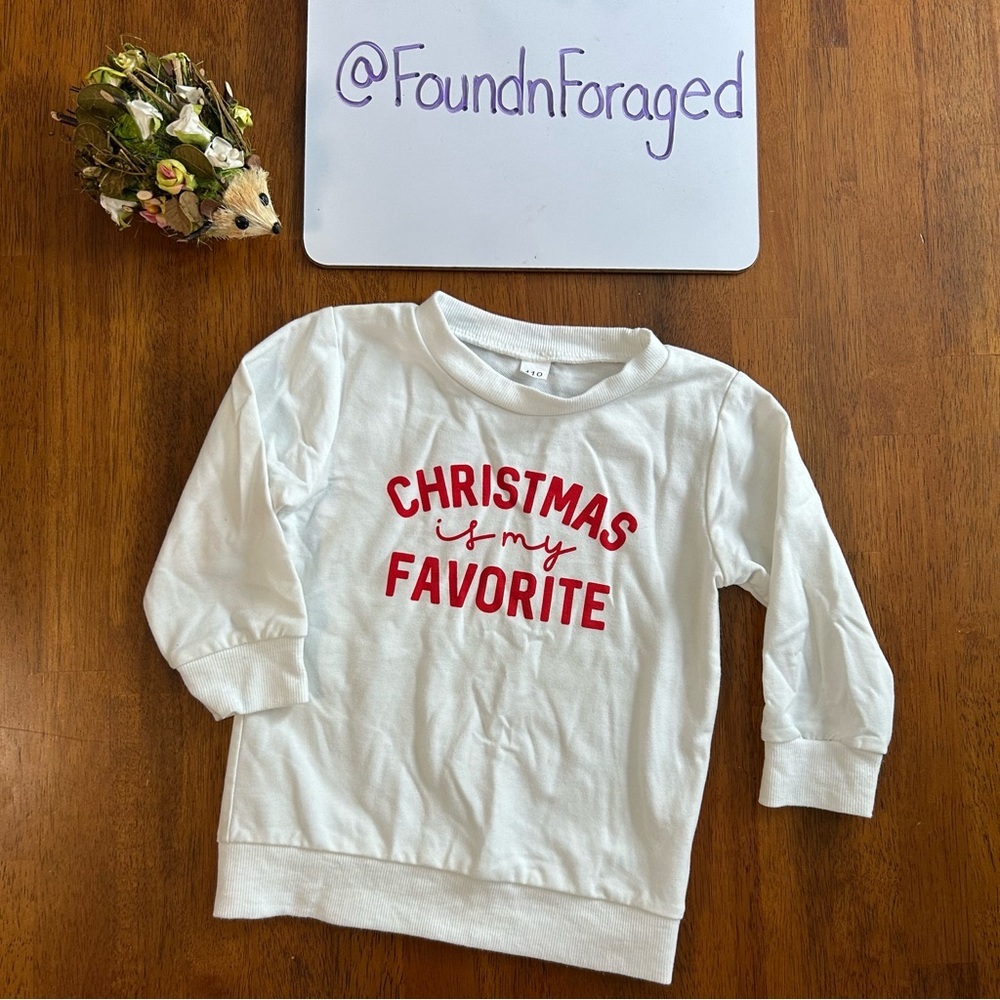 Cozy Holiday Pullover-110(XS) |“Christmas Is My Favorite”|Lightweight Sweatshirt